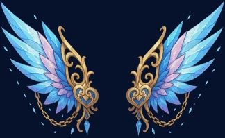 Sapphire Heart Wings