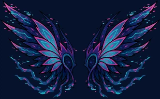 Neon Glitch Wings